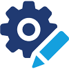 customize icon showing a gear and pencil