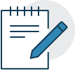 content marketing icon notepad with pen